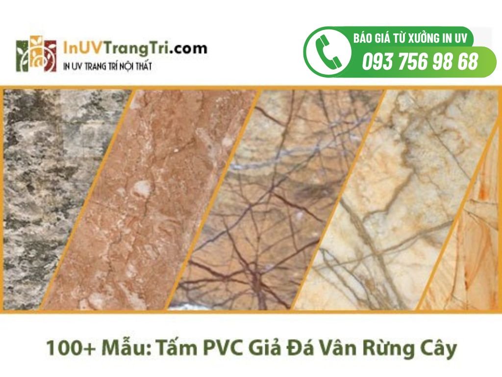 Top 100+ Mẫu tấm PVC giả đá vân rừng cây