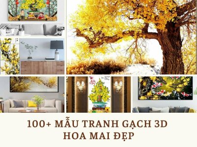 Top 100+ Mẫu tranh gạch 3D hoa mai đẹp rực rỡ, ý nghĩa phong thủy may mắn