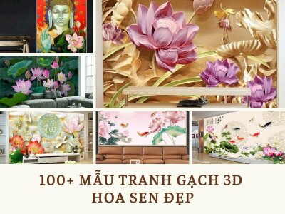 Top 100+ Mẫu tranh gạch 3D hoa sen đẹp, trang nhã, thanh khiết