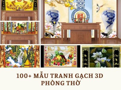 Top 100+ Mẫu tranh gạch 3D phòng thờ đẹp, hợp phong thủy