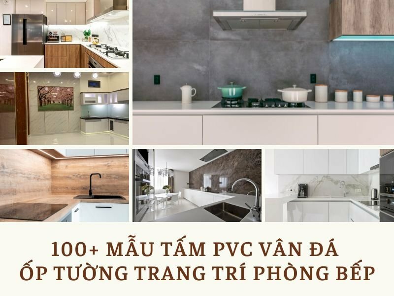 Mẫu tấm PVC ốp tường phòng Bếp